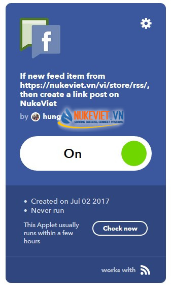 ifttt automatic post rss web to fanpage