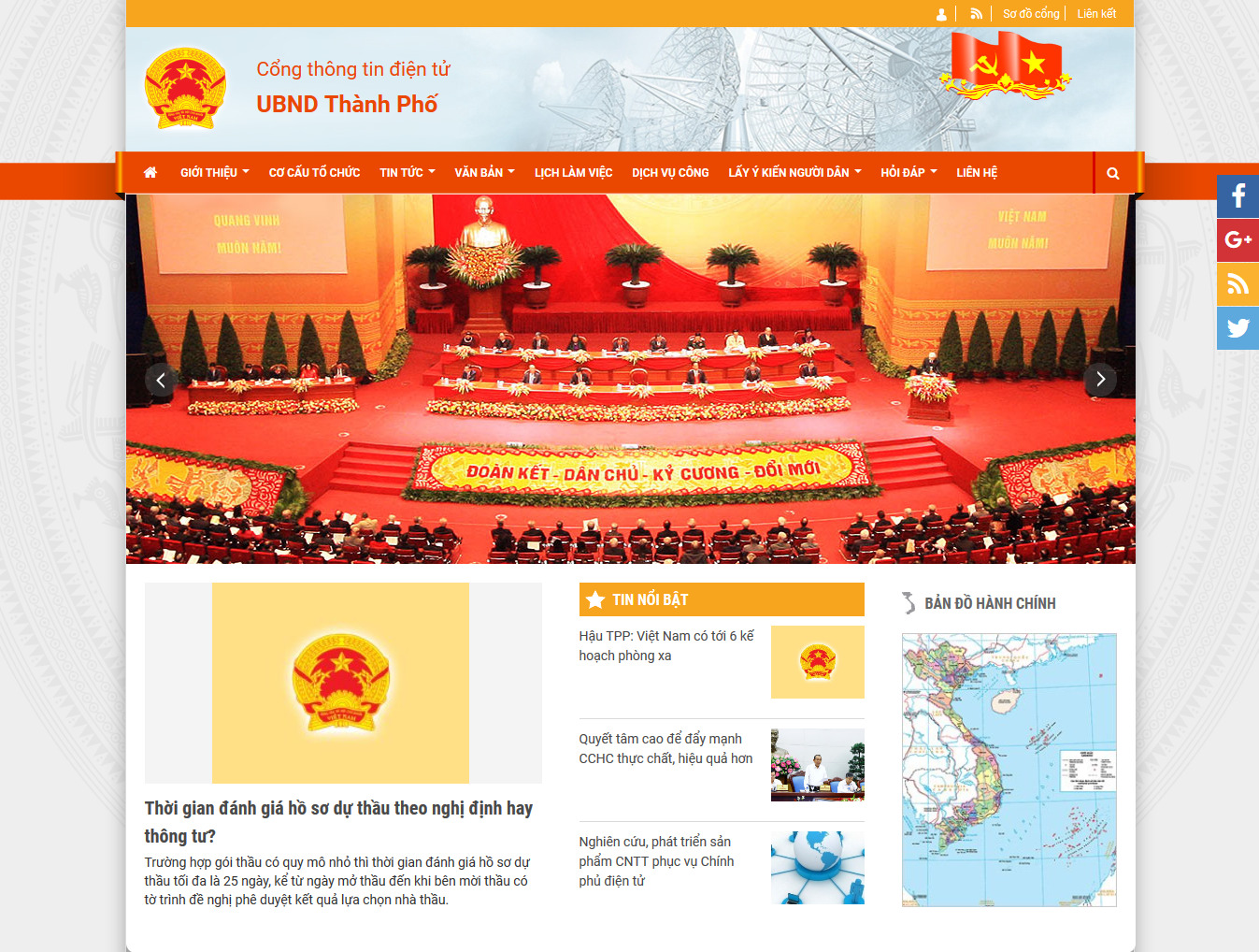 Giao diện website Xây dựng bởi NukeViet eGovernment
