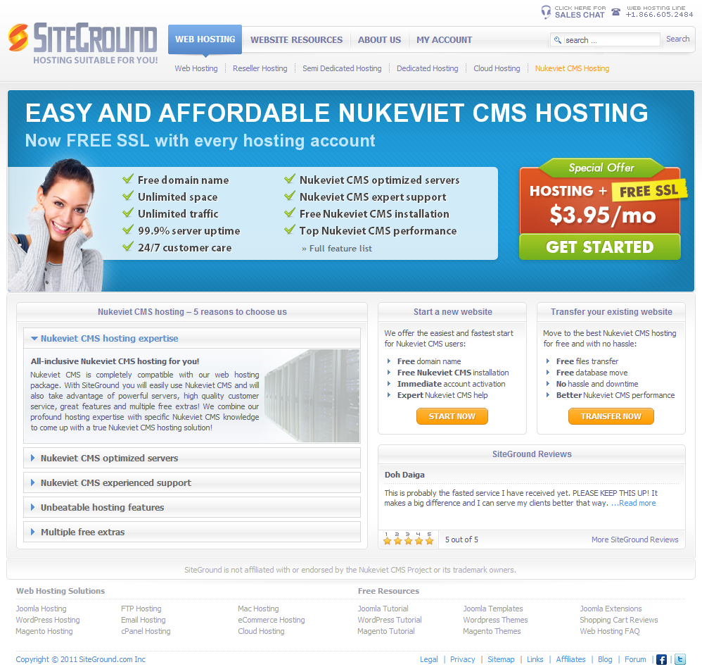 Gói NukeViet CMS Hosting trên SiteGround
