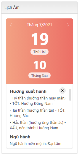 Block Âm Lịch - Lịch Âm Dương Việt Nam 2